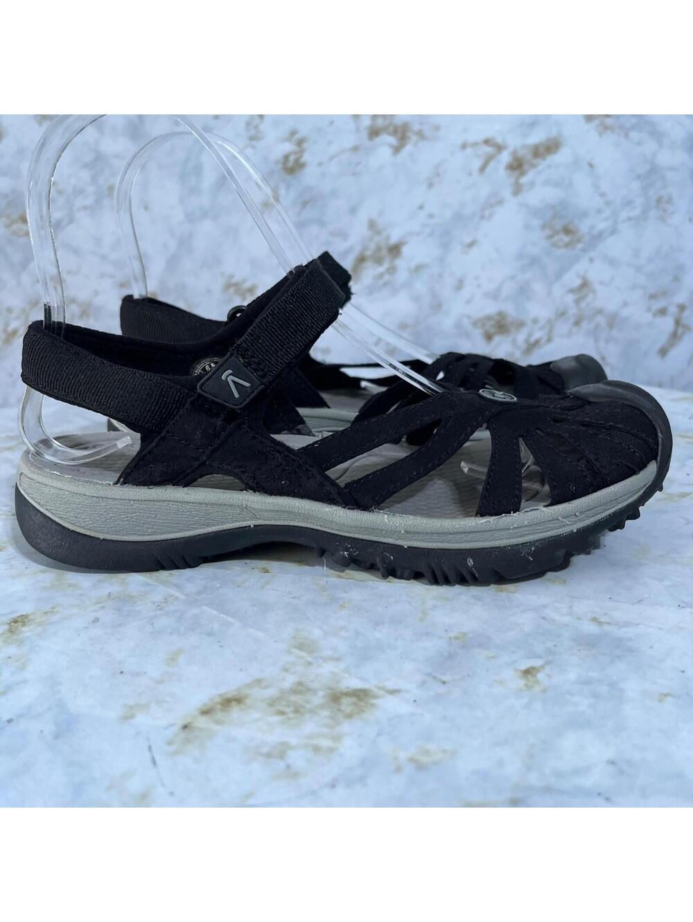 Keen Rose Women's Size 6.5 Shoes Black Gray Comfort Strappy Mary Jane Sandals